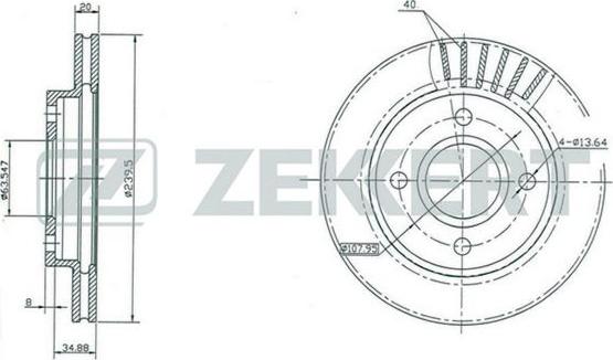 Zekkert BS-5021 - Brake Disc autospares.lv