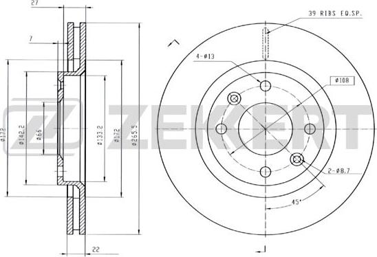 Zekkert BS-5028B - Brake Disc autospares.lv