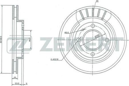 Zekkert BS-5070 - Brake Disc autospares.lv