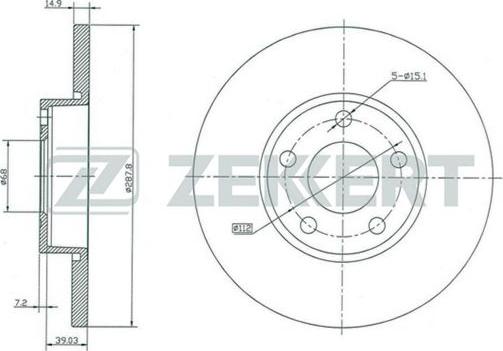 Zekkert BS-5078 - Brake Disc autospares.lv