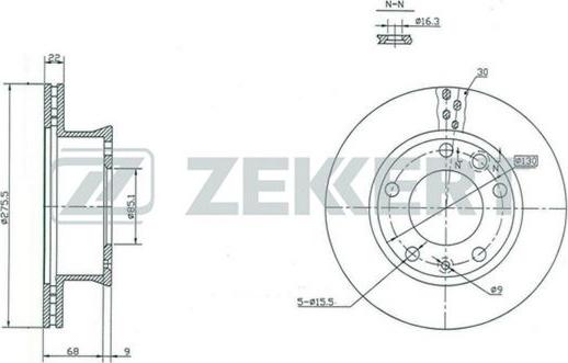 Zekkert BS-5199 - Brake Disc autospares.lv