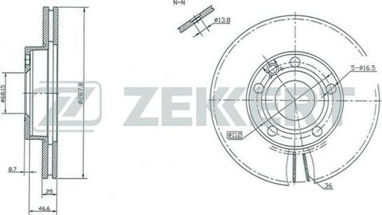 Zekkert BS-5198 - Brake Disc autospares.lv