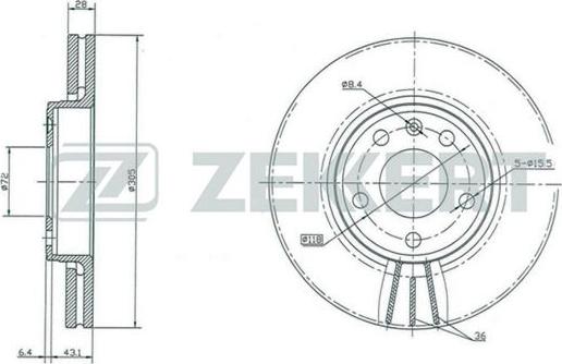 Zekkert BS-5141 - Brake Disc autospares.lv