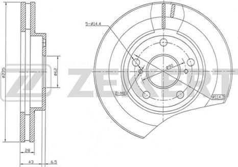 Zekkert BS-5142 - Brake Disc autospares.lv