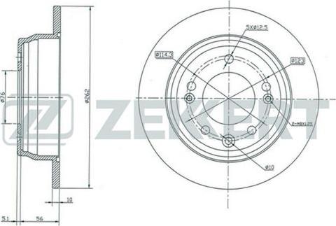 Zekkert BS-5157 - Brake Disc autospares.lv