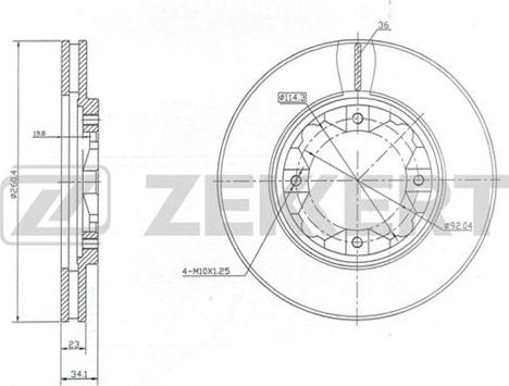 Zekkert BS-5164 - Brake Disc autospares.lv