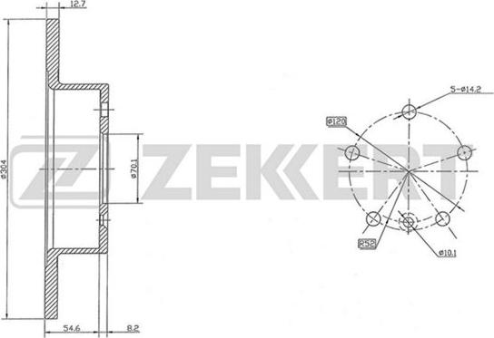 Zekkert BS-5165 - Brake Disc autospares.lv