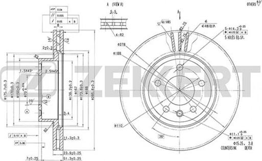 Zekkert BS-5160 - Brake Disc autospares.lv