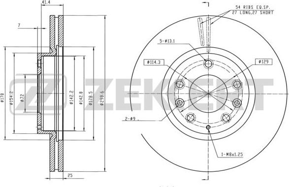 Zekkert BS-5162 - Brake Disc autospares.lv