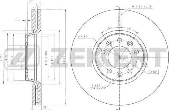 Zekkert BS-5104 - Brake Disc autospares.lv