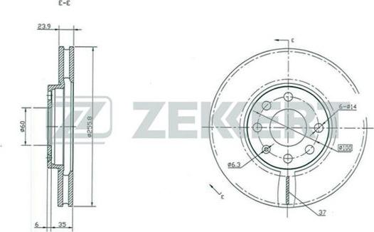 Zekkert BS-5100 - Brake Disc autospares.lv