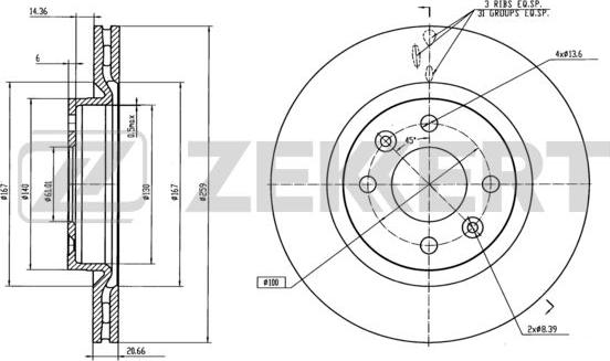 Zekkert BS-5107 - Brake Disc autospares.lv