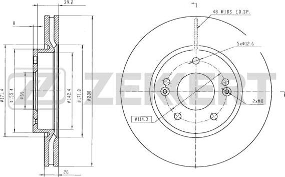 Zekkert BS-5119B - Brake Disc autospares.lv