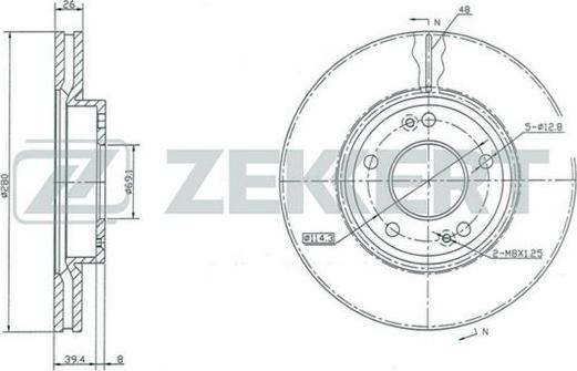 Zekkert BS-5119 - Brake Disc autospares.lv