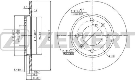 Zekkert BS-5114 - Brake Disc autospares.lv