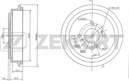 Zekkert BS-5130 - Brake Drum autospares.lv