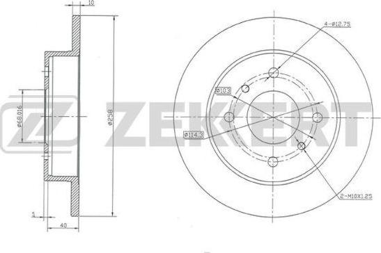 Zekkert BS-5176 - Brake Disc autospares.lv