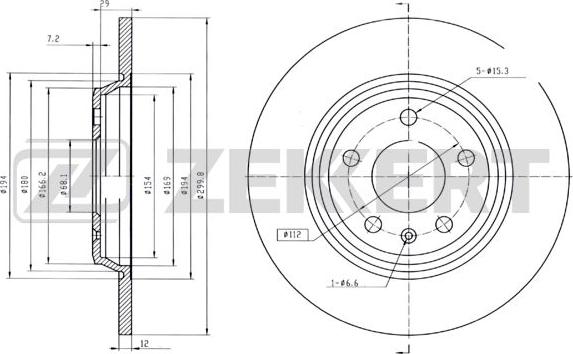 Zekkert BS-5842B - Brake Disc autospares.lv