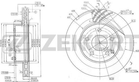 Zekkert BS-5853 - Brake Disc autospares.lv