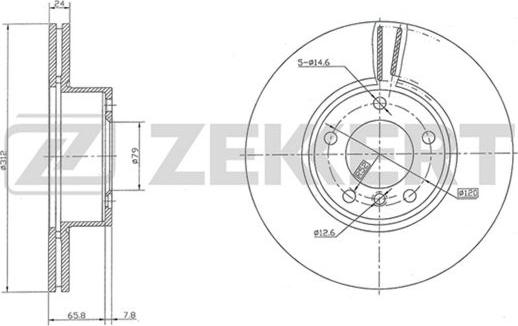 Zekkert BS-5852 - Brake Disc autospares.lv