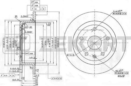 Zekkert BS-5865 - Brake Disc autospares.lv