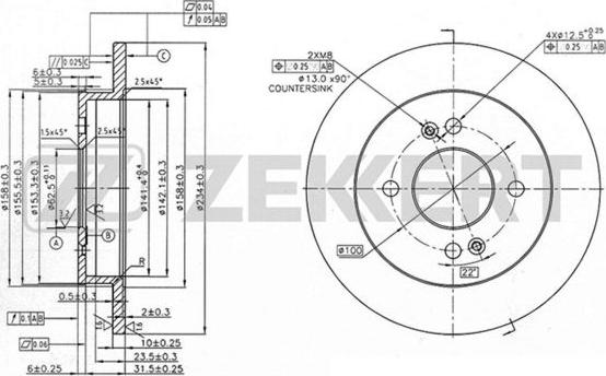 Zekkert BS-5860 - Brake Disc autospares.lv