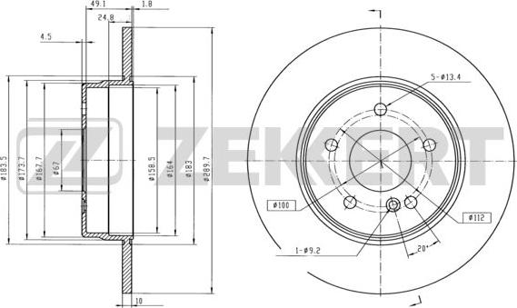 Zekkert BS-5809 - Brake Disc autospares.lv