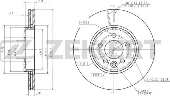 Zekkert BS-5811 - Brake Disc autospares.lv