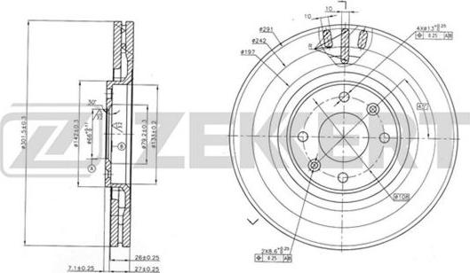 Zekkert BS-5812 - Brake Disc autospares.lv