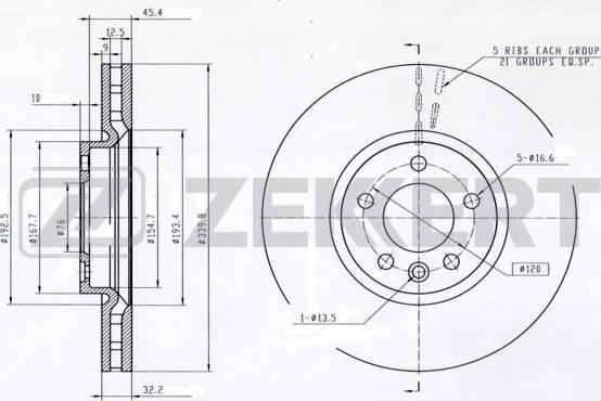 Zekkert BS-5885 - Brake Disc autospares.lv