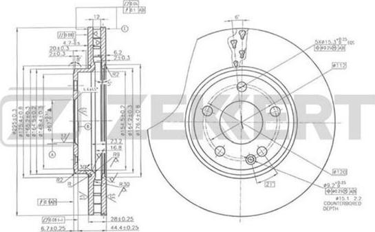 Zekkert BS-5886 - Brake Disc autospares.lv