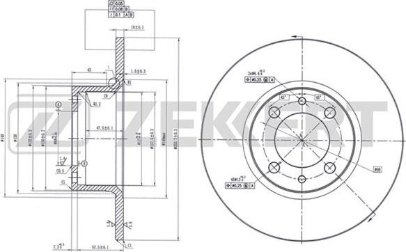 Zekkert BS-5839 - Brake Disc autospares.lv