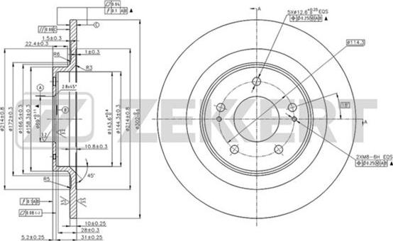 Zekkert BS-5835 - Brake Disc autospares.lv