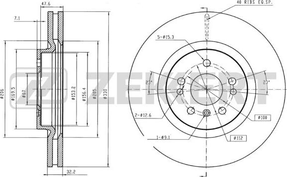 Zekkert BS-5838B - Brake Disc autospares.lv