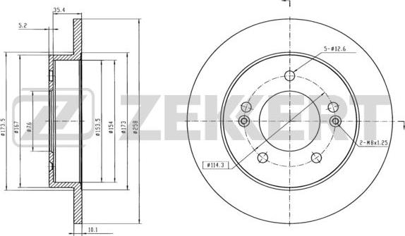 Zekkert BS-5874 - Brake Disc autospares.lv