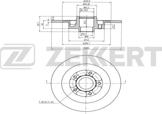 Zekkert BS-5870BZ - Brake Disc autospares.lv