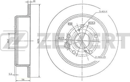 Zekkert BS-5871 - Brake Disc autospares.lv