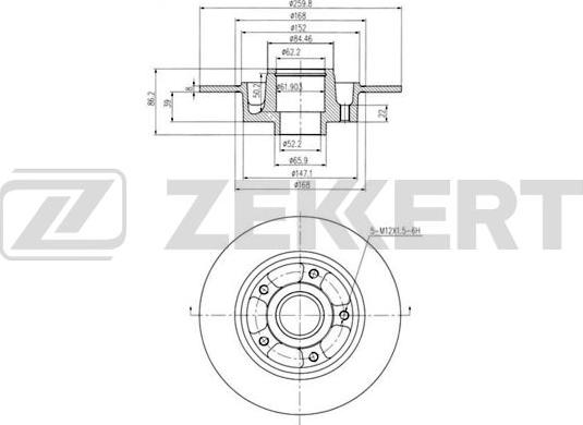 Zekkert BS-5878BZ - Brake Disc autospares.lv