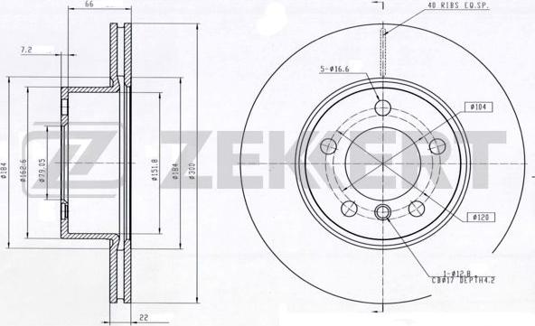 Zekkert BS-5873 - Brake Disc autospares.lv