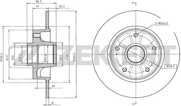 Zekkert BS5877 - Brake Disc autospares.lv