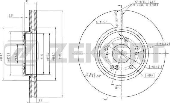 Zekkert BS-5396 - Brake Disc autospares.lv