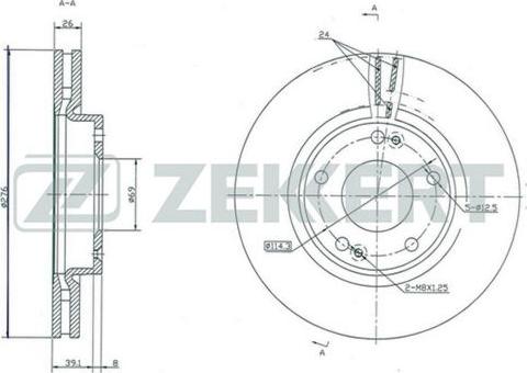 Zekkert BS-5349 - Brake Disc autospares.lv