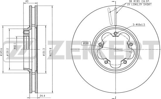 Zekkert BS-5346 - Brake Disc autospares.lv