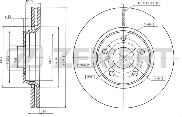 Zekkert BS-5340B - Brake Disc autospares.lv