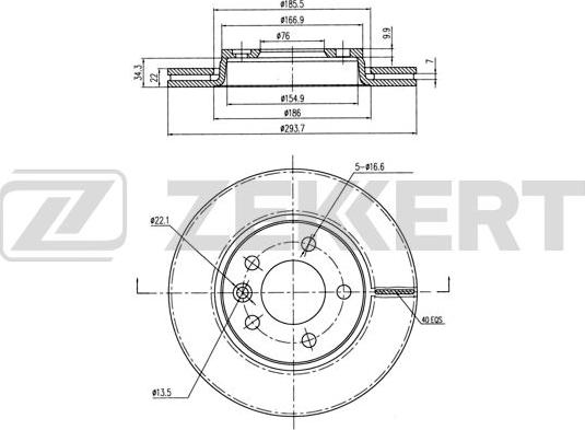 Zekkert BS-5356B - Brake Disc autospares.lv