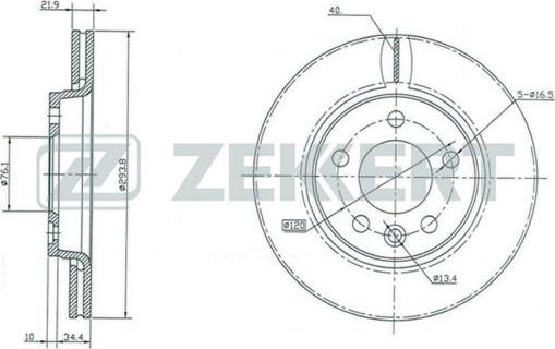 Zekkert BS-5356 - Brake Disc autospares.lv