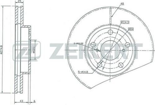 Zekkert BS-5353 - Brake Disc autospares.lv