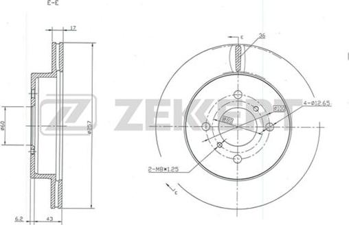 Zekkert BS-5365 - Brake Disc autospares.lv