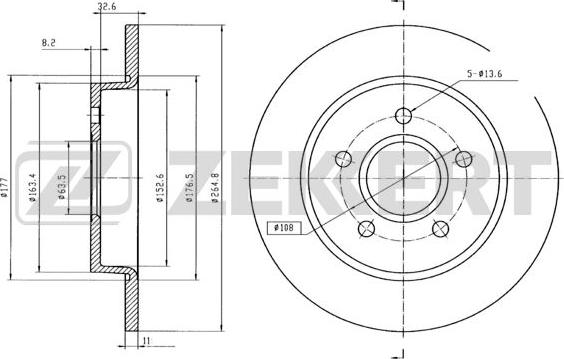 Zekkert BS-5314B - Brake Disc autospares.lv