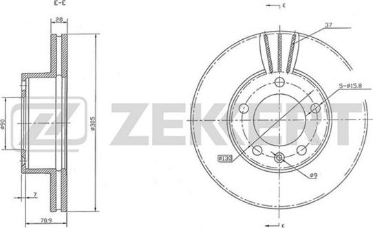 Zekkert BS-5311 - Brake Disc autospares.lv